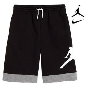 Nike Air Jordan Big Kids Boys Fleece Athletic Shorts Black White size Large XL